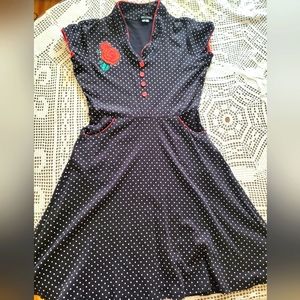 Hell Bunny Beloved Rose Polkadot Dress
